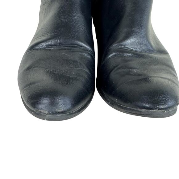 Esprit Black Tiffany Heeled Leather 90s Y2K Ankle Booties Women's Size 10 - Picture 2 of 13